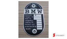 TABLICZKA ZNAMIONOWA BMW R 25 / 26 / 45 / 80 / 100