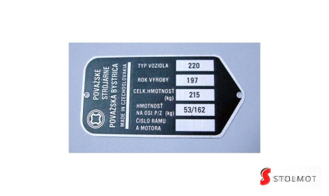 TABLICZKA ZNAMIONOWA JAWA 50 TYP 220 TABLICZKA ZNAMIONOWA JAWA 50 TYP 220