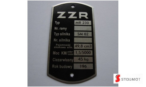 TABLICZKA ZNAMIONOWA KOMAR MR230 TABLICZKA ZNAMIONOWA KOMAR MR230