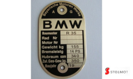 TABLICZKA ZNAMIONOWA MOSIĘŻNA BMW R35