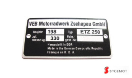 TABLICZKA ZNAMIONOWA MZ ETZ 250