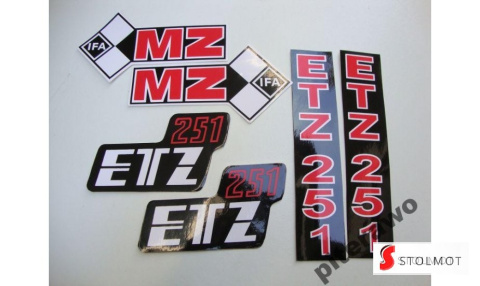NAKLEJKI MZ ETZ 251 KOMPLET NAKLEJKI MZ ETZ 251 KOMPLET