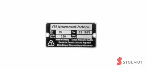 TABLICZKA ZNAMIONOWA MZ ES 175 1 TROPHY TABLICZKA ZNAMIONOWA MZ ES 175 1 TROPHY