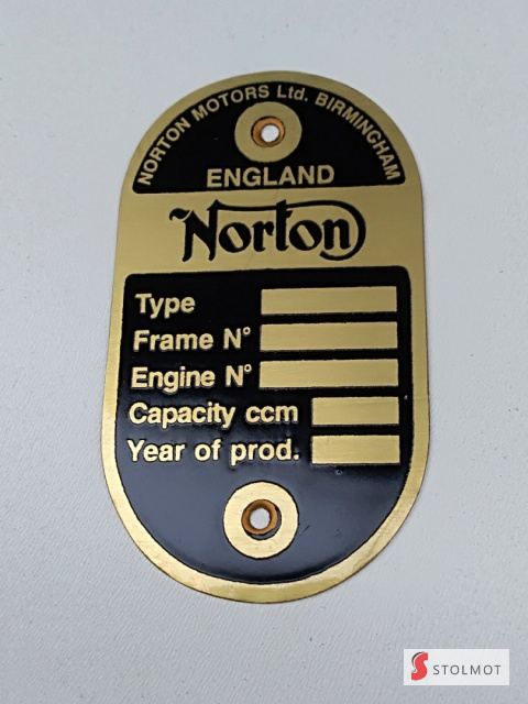 TABLICZKA ZNAMIONOWA NORTON TABLICZKA ZNAMIONOWA NORTON