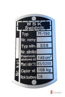 TABLICZKA WSK 150